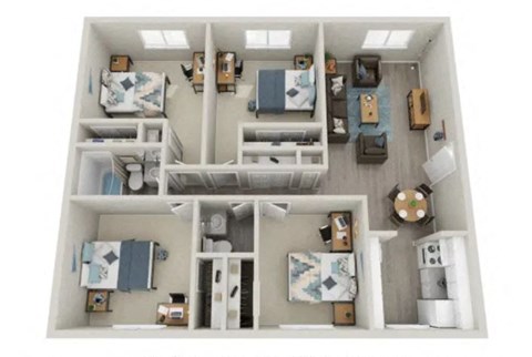 Four bedroom Floor Plan at The Meridian at Lakewood, Colorado